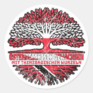 Trinidad und Tobago Trinidadisch Österreich Classic Round Sticker