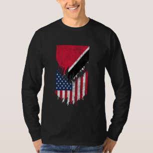 Trinidadian American Flags Ripped Torn Trinidad an T-Shirt
