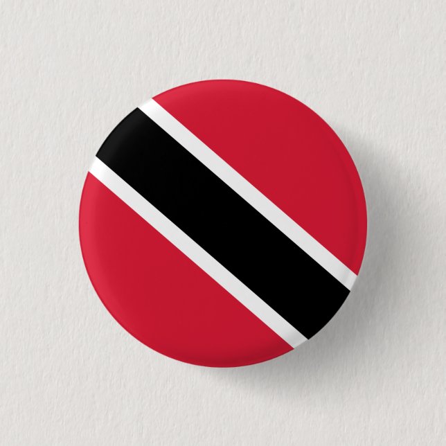 Trinidadians and Tobago Flag, Trinidad and Tobago 3 Cm Round Badge (Front)