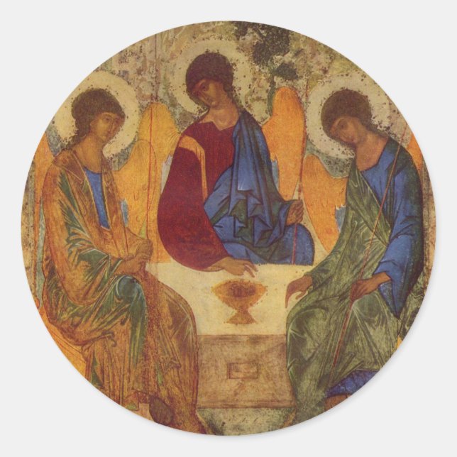 Trinity Angels At Mamre  Classic Round Sticker (Front)