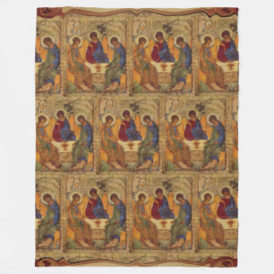Trinity Angels At Mamre Fleece Blanket