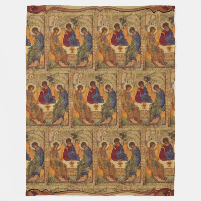 Trinity Angels At Mamre Fleece Blanket (Front)