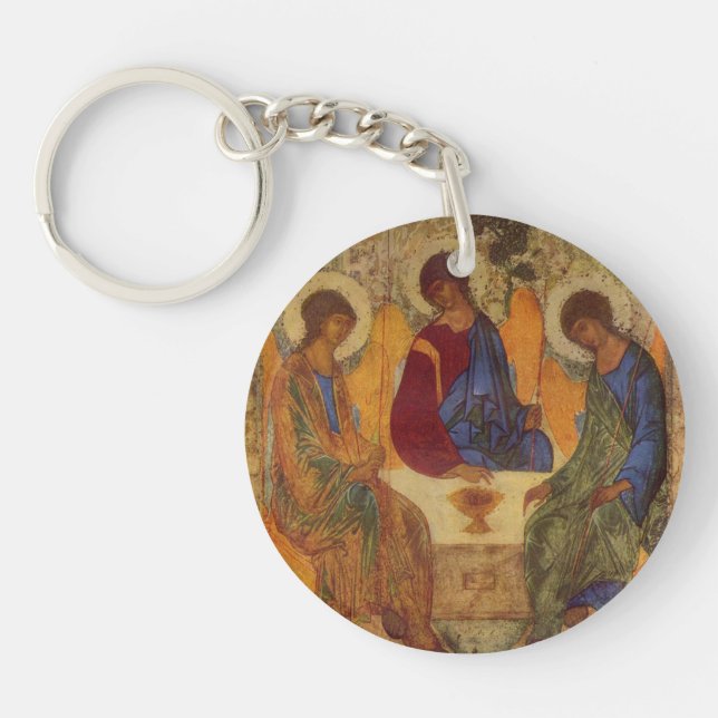Trinity Angels At Mamre  Key Ring (Front)