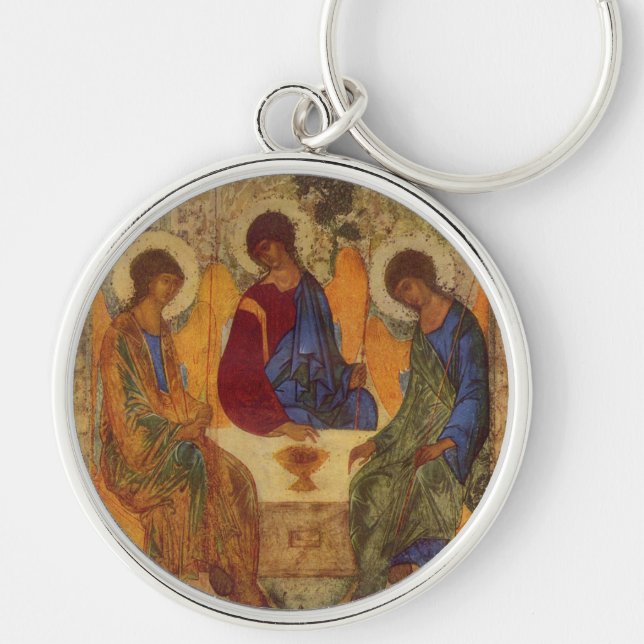 Trinity Angels At Mamre  Key Ring (Front)