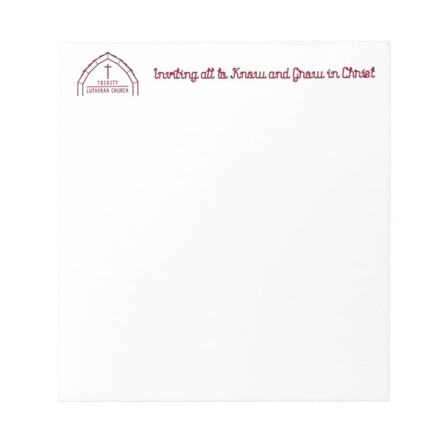 Trinity Barn and Slogan  Notepad (Front)