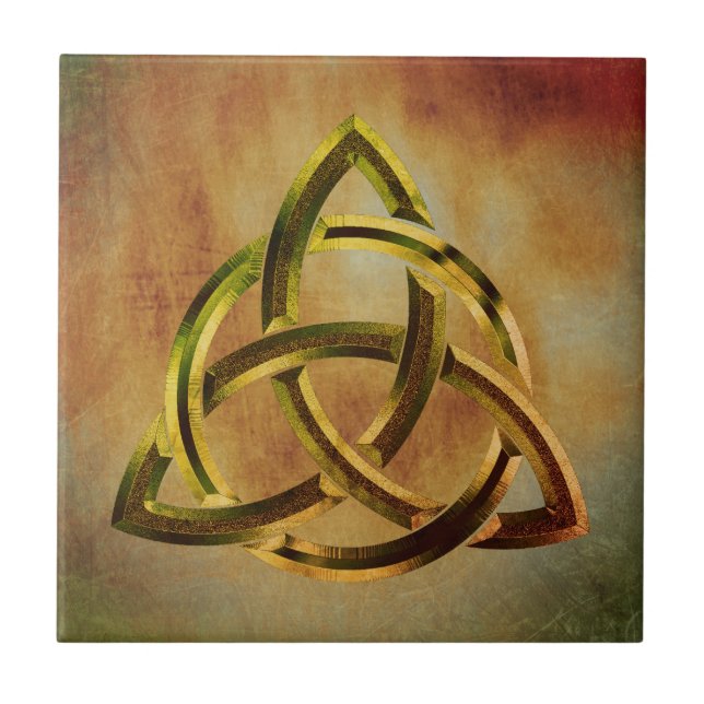 Trinity Knot Celtic Grunge Vintage Tile (Front)