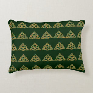 Trinity Knot Green Accent Pillow