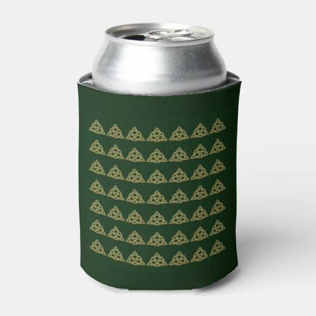 Trinity Knot Green Can Coolers (Can Front)