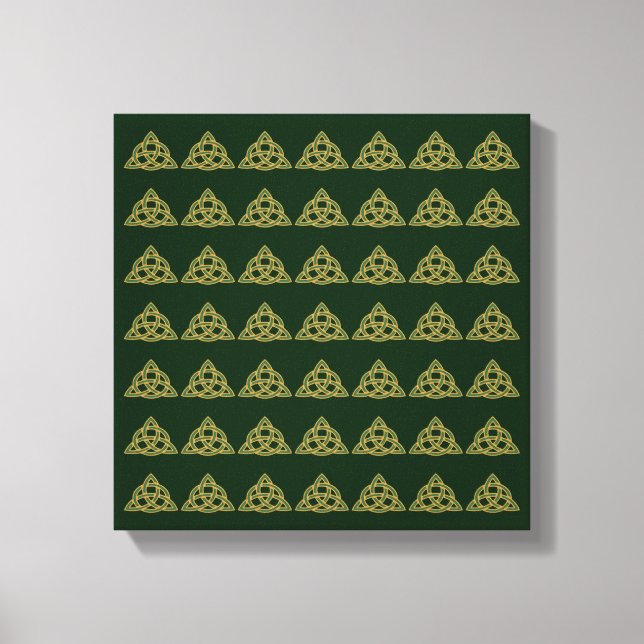 Trinity Knot Green Canvas Print (Front)