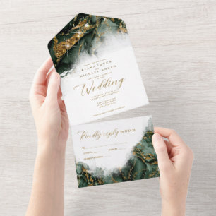 Trinity Mack Marble Glitter Wedding ID644  All In One Invitation