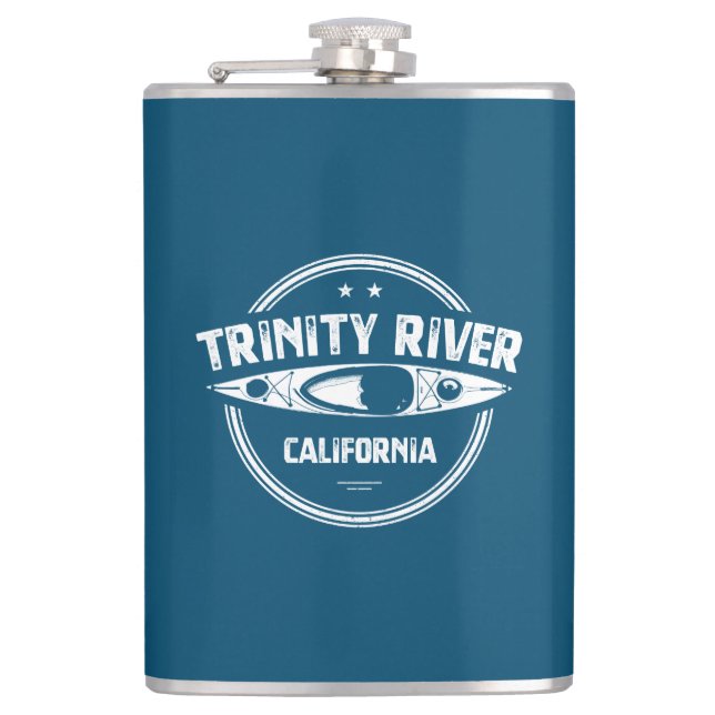 Trinity River California Kayaking Hip Flask (Front)