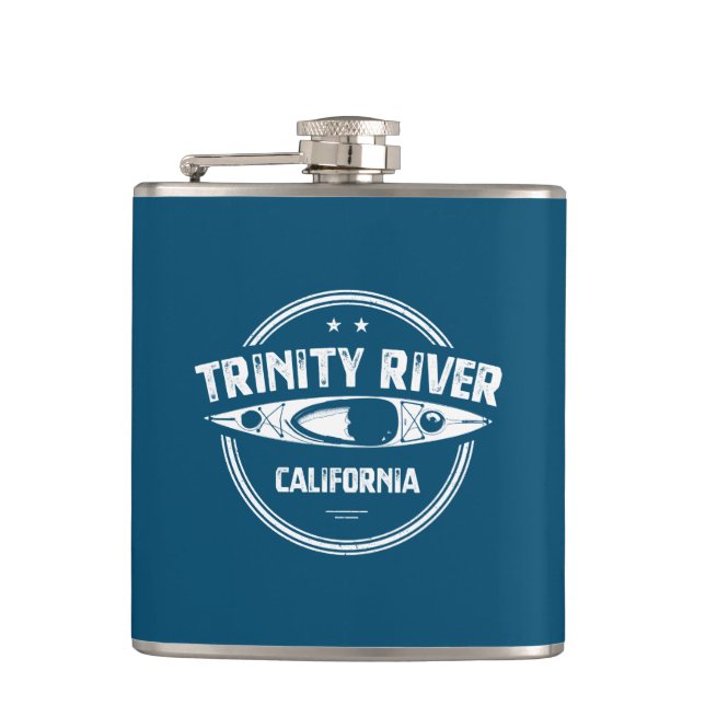 Trinity River California Kayaking Hip Flask (Front)