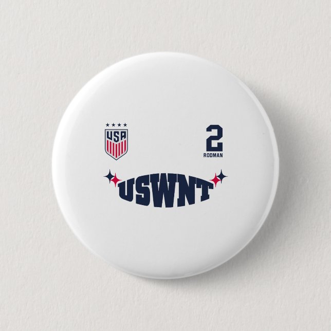 Trinity Rodman 2 White Uswnt Officially Licensed  6 Cm Round Badge (Front)