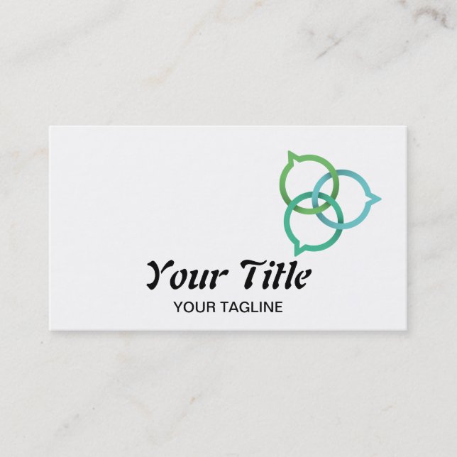Trinity Speech Bubble Logo (greens) Business Card (Front)