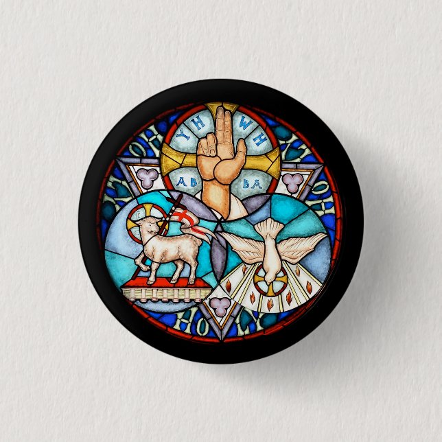 Trinity The Father, The Son And Holy Spirit Symbol 3 Cm Round Badge (Front)
