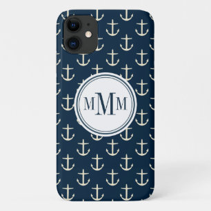 Trio Monogram Anchor Pattern Case-Mate iPhone Case