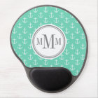 Trio Monogram Mint White Anchor Pattern
