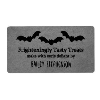 Trio of Bats Halloween Baking Labels, Grey