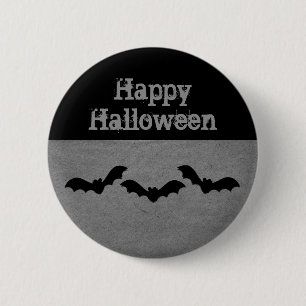 Trio of Bats Halloween Button, Gray 6 Cm Round Badge