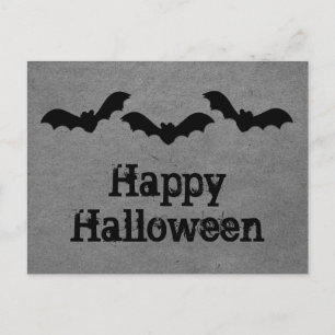 Trio of Bats Halloween Postcard, Grey Postcard