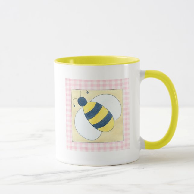 Trio of Bees with Flowers Mug (Right)