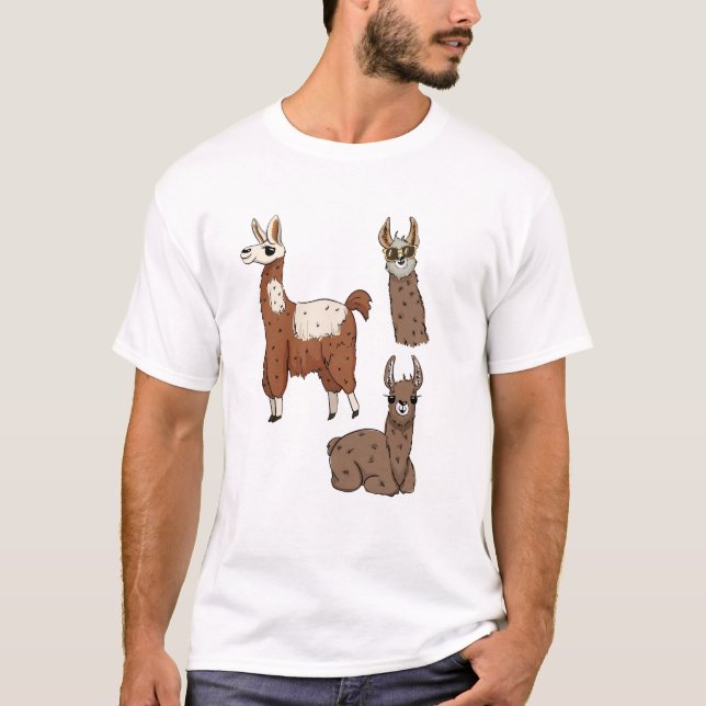 Trio of Cool Llamas T-Shirt (Front)