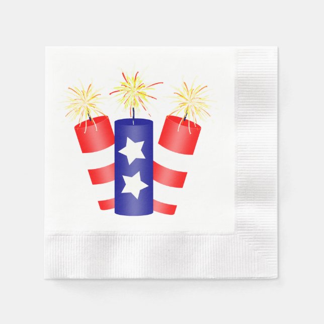 Trio of Firecrackers for the 4th of July Napkin (Front)