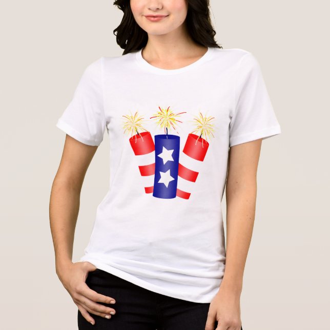 Trio of Firecrackers for the 4th of July Tri-Blend Shirt (Front)