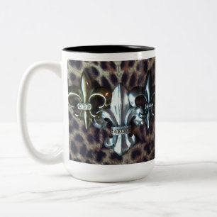 Trio of Fleur de lis Two-Tone Coffee Mug