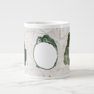 Trio of Grumpy Japanese Frogs Toads 19th Century  Large Coffee Mug