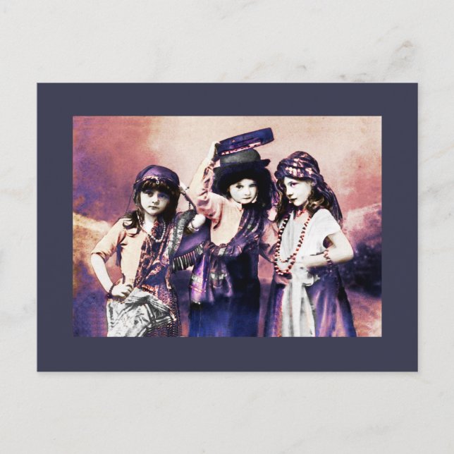 Trio of Gypsy Children Postcard (Front)