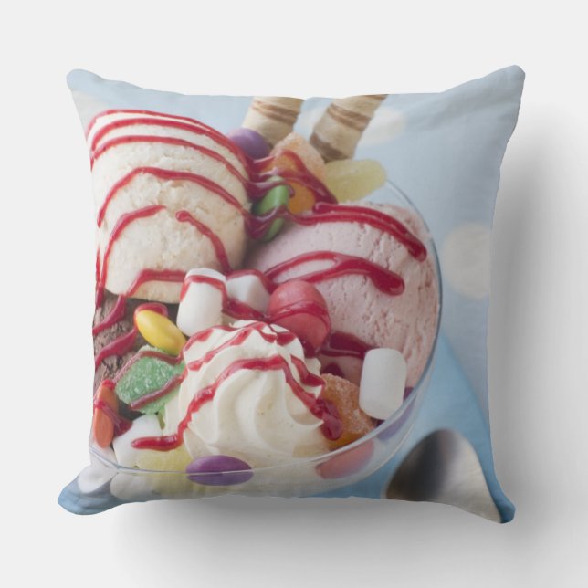 Trio of Ice Cream and Sweet Sundae Cushion (Front)