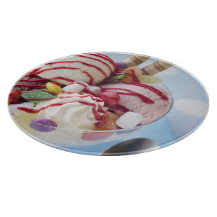 Trio of Ice Cream and Sweet Sundae Cutting Board