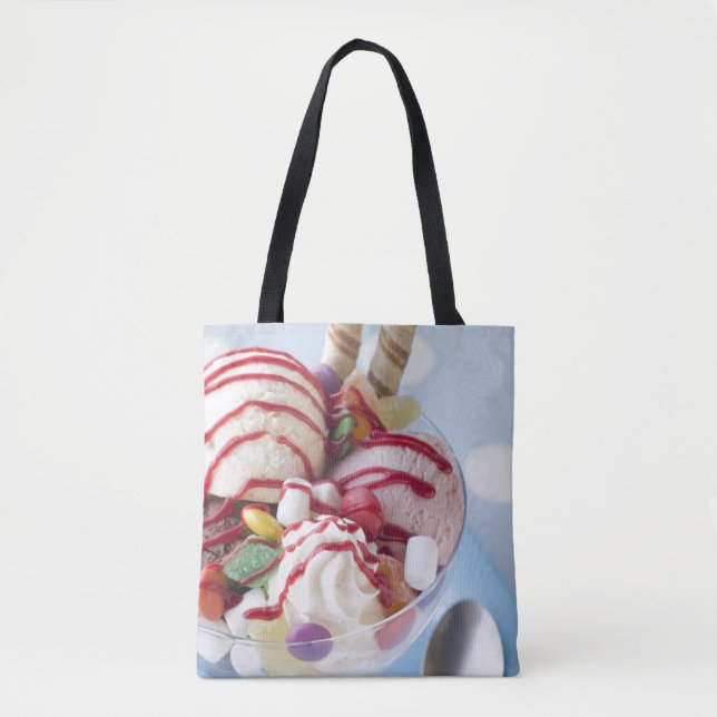 Trio of Ice Cream and Sweet Sundae Tote Bag (Front)