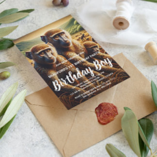 Trio of Monkeys Frolicking Postcard