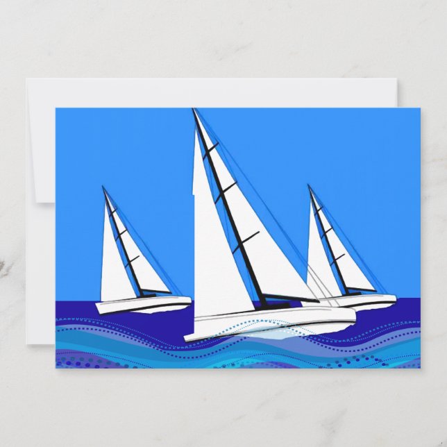 Trio of Sailboats Invitation (Front)