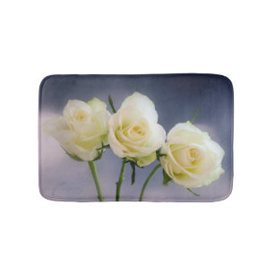 Trio of White Roses Bath mat