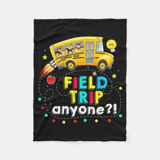 Trip Anyone Magic School Bus Kid Teacher Test Day  Fleece Blanket (Front)