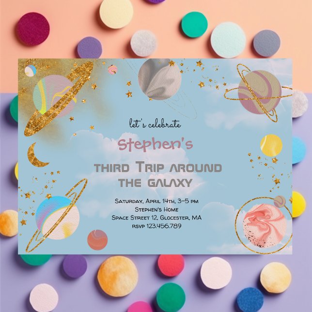 Trip around the galaxy space birthday Invitation (Creator Uploaded)