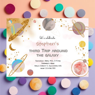 Trip around the galaxy space birthday Invitation
