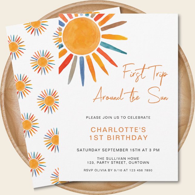 Trip Around The Sun 1st Birthday Invitation (Creator Uploaded)