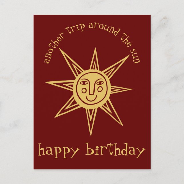 Trip Around the Sun HAPPY BIRTHDAY CUSTOM Postcard (Front)