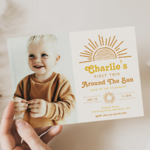 Trip Around The Sun Invitation   Boho Birthday