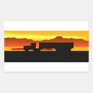 Trip OTR Trucker Trucking semi tractor trailer Rectangular Sticker