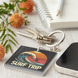 Trip Surf Retro Sunset Key Ring