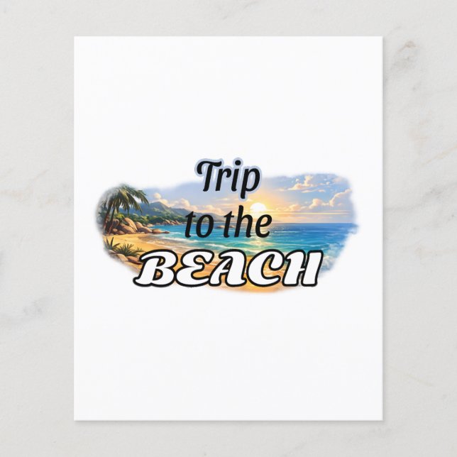 Trip to the Beach Tropical Sunset Escape Design Flyer (Front)
