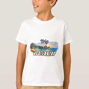 Trip to the Beach Tropical Sunset Escape Design T-Shirt