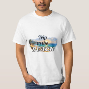 Trip to the Beach Tropical Sunset Escape Design T-Shirt