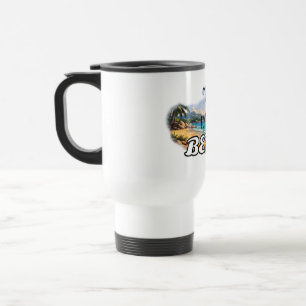 Trip to the Beach Tropical Sunset Escape Design Travel Mug