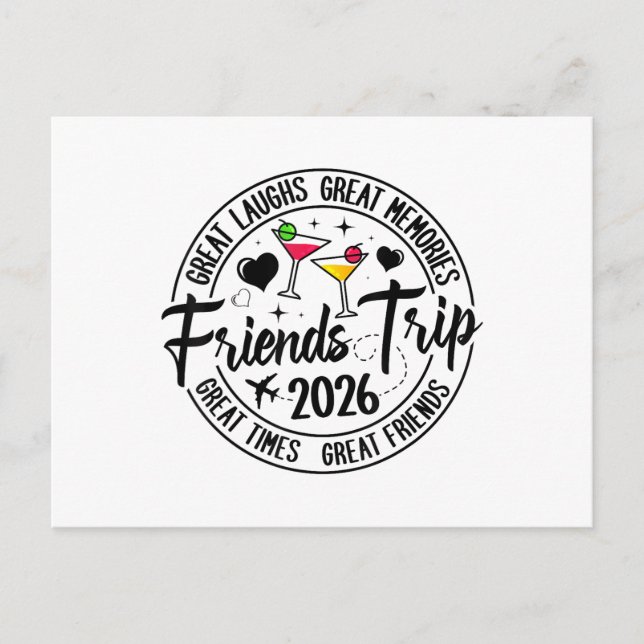 Trip Vacation 2026 Friends Matching Group Holiday Postcard (Front)